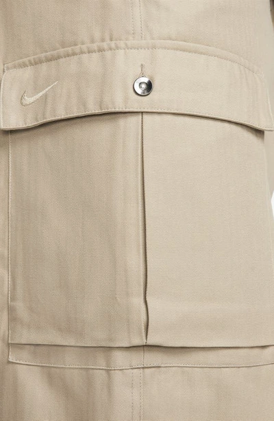 Shop Nike Life Herringbone Cargo Pants In Khaki/ Khaki