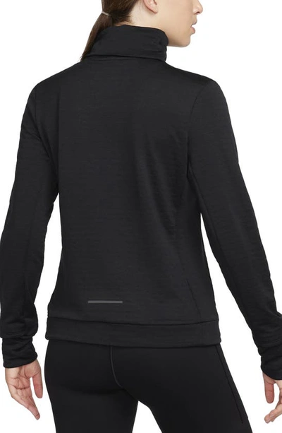 Shop Nike Swift Element Therma-fit Turtleneck Sweatshirt In Black