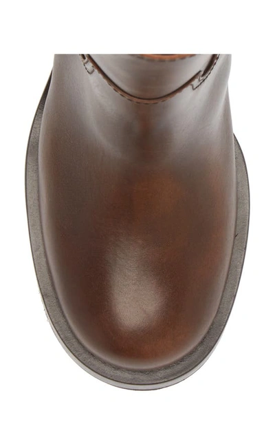 Miu Miu Calfskin Block-heel Moto Booties In Brown