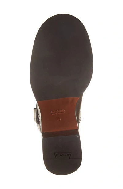 Miu Miu Calfskin Block-heel Moto Booties In Brown