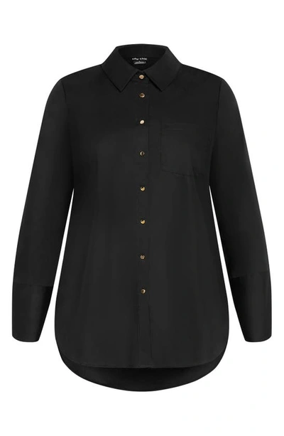 Shop City Chic Sabine Shirt In Black