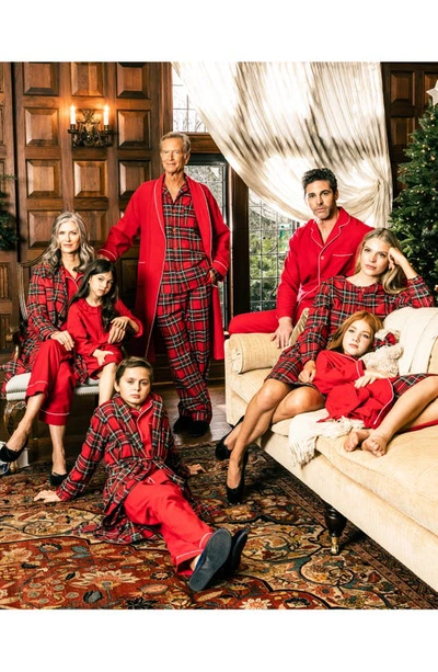 Shop Petite Plume Kids' Imperial Tartan Robe In Red