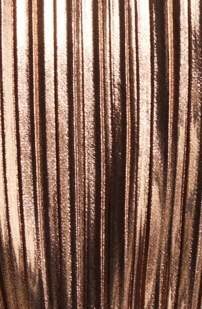 Shop Eliza J Metallic Pleated Cocktail Dress In Copper