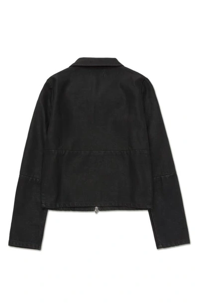 Shop Honor The Gift Two-way Zip Twill Jacket In Black