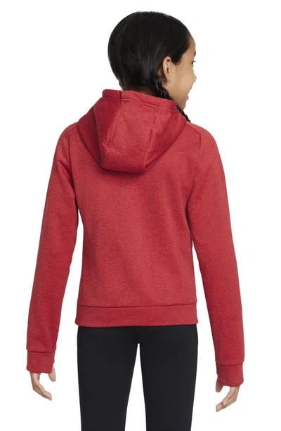 Shop Nike Kids' Therma-fit Hoodie In Gym Red/ University Red/ White