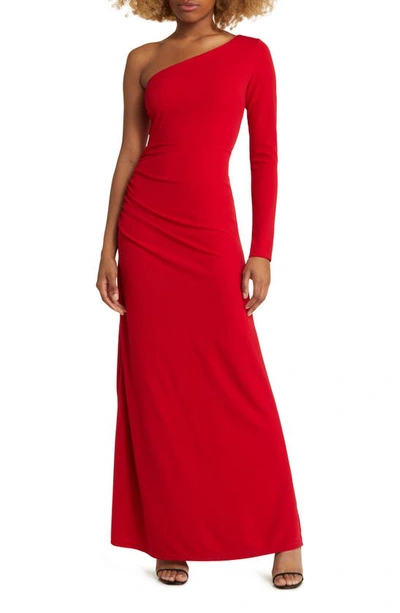 Shop Lulus One To Cherish One-shoulder A-line Gown In Red