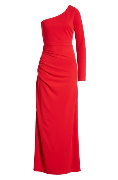 Shop Lulus One To Cherish One-shoulder A-line Gown In Red