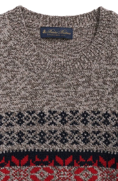 Shop Brooks Brothers Ragg Snowflake Wool Crewneck Sweater In Rag Snowflake