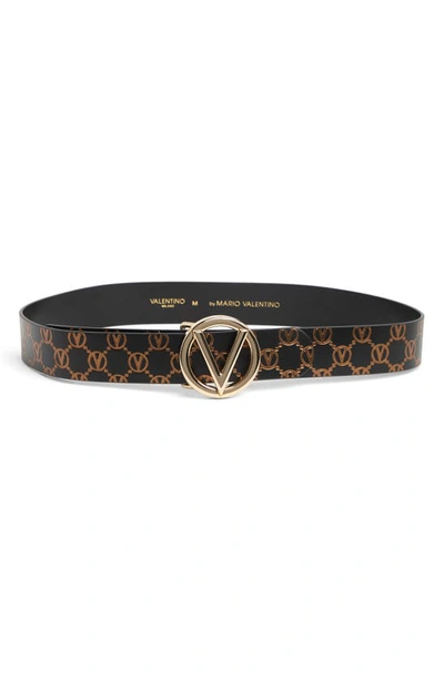 Shop Valentino By Mario Valentino Giusy Vlogo Monogram Leather Belt In Black