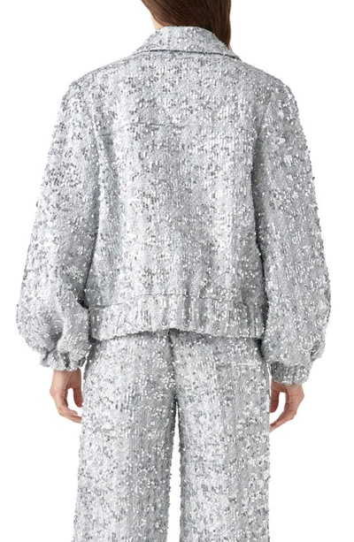 English Factory Women's Sequin Tweed Jacket In Silver