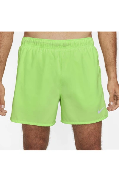 Shop Nike Dri-fit Challenger 5-inch Brief Lined Shorts In Lime Blast/ Lime Blast/ Black