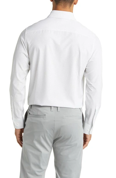 Shop Mizzen + Main Mizzen+main Leeward Trim Fit Dot Performance Button-up Shirt In Sage Dot