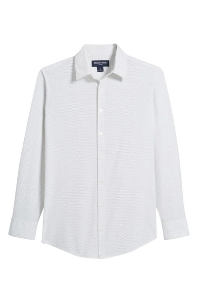 Shop Mizzen + Main Mizzen+main Leeward Trim Fit Dot Performance Button-up Shirt In Sage Dot