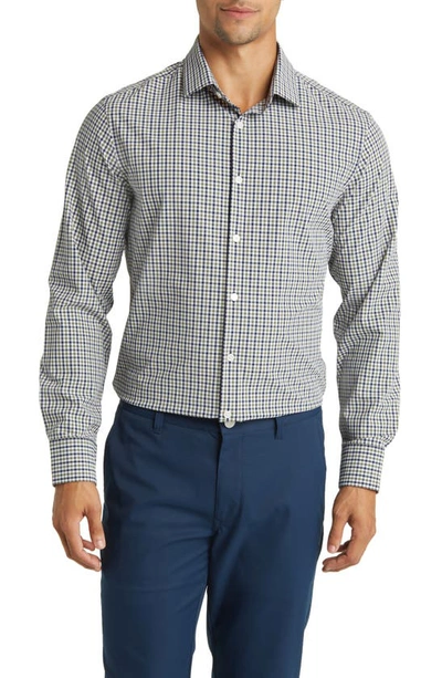 Mizzen + Main Leeward Trim Fit Gingham Performance Button-up Shirt In Sage Multi Gingham