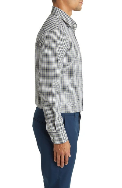 Shop Mizzen + Main Leeward Trim Fit Gingham Performance Button-up Shirt In Sage Multi Gingham