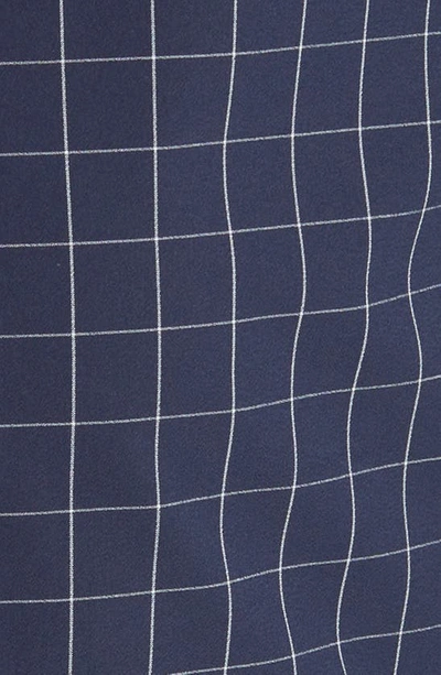 Mizzen + Main Leeward Trim Fit Navy Dash Geo Print Performance Button-up Shirt In Navy Lexington Plaid