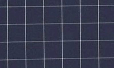 Mizzen + Main Leeward Trim Fit Navy Dash Geo Print Performance Button-up Shirt In Navy Lexington Plaid