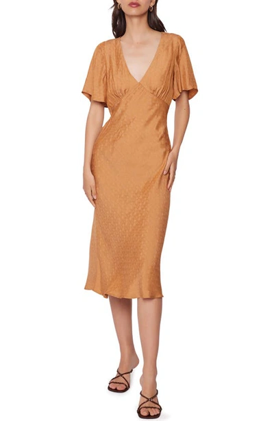 Shop Lost + Wander Sierra Jacquard Midi Dress In Bronze