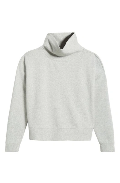 Shop Zella Downtown Ottoman Turtleneck Sweatshirt In Grey Heather