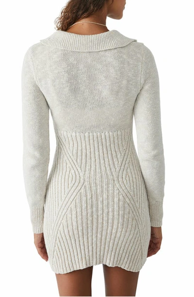 Shop Free People Mont Blanc Long Sleeve Mini Sweater Dress In Neutral