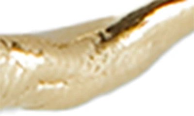 Shop Argento Vivo Sterling Silver Freshwater Pearl Molten Hoop Drop Earrings In Gold