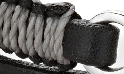 Caputo & Co Leather Cord Wrap Bracelet In Black