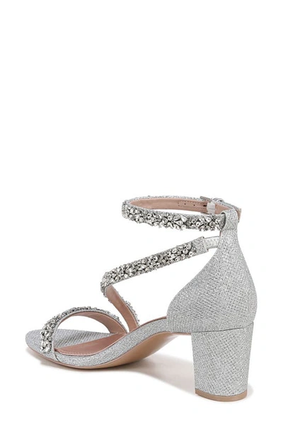 Naturalizer Ahava Embellished Ankle Strap Sandal In Silver Fabric