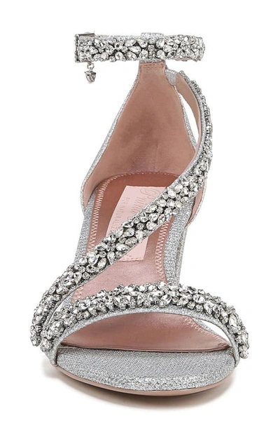 Naturalizer Ahava Embellished Ankle Strap Sandal In Silver Fabric