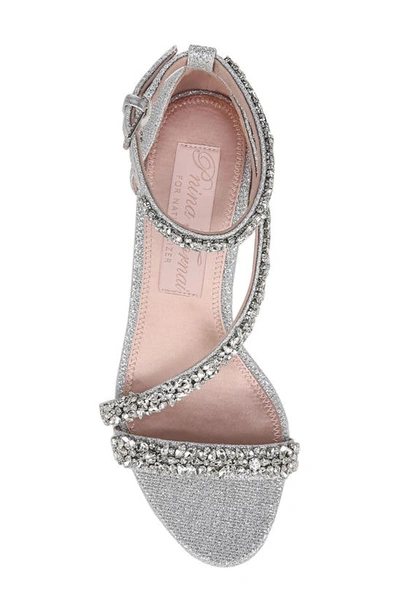 Naturalizer Ahava Embellished Ankle Strap Sandal In Silver Fabric