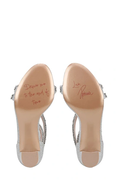 Naturalizer Ahava Embellished Ankle Strap Sandal In Silver Fabric