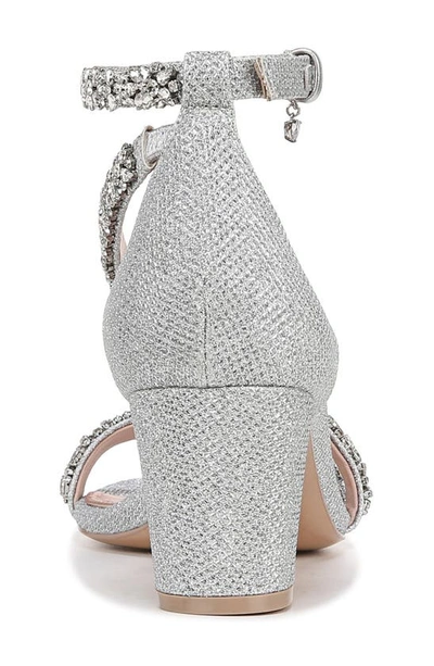 Naturalizer Ahava Embellished Ankle Strap Sandal In Silver Fabric