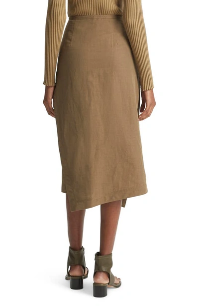 Shop Vince Utility Asymmetric Midi Skirt In Washed Vine