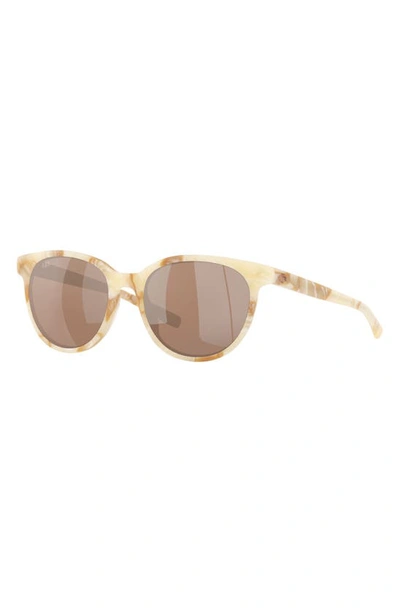 Shop Costa Del Mar Isla 54mm Polarized Round Sunglasses In Shiny Seashell