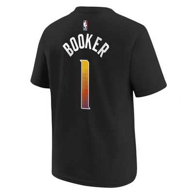Shop Jordan Brand Youth  Devin Booker Black Phoenix Suns Statement Edition Name & Number Player T-shirt