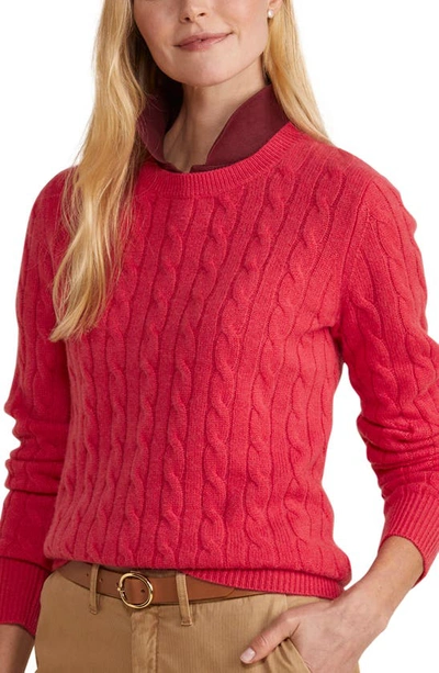 Shop Vineyard Vines Cable Stitch Cashmere Sweater In Rhododendron