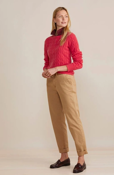Shop Vineyard Vines Cable Stitch Cashmere Sweater In Rhododendron