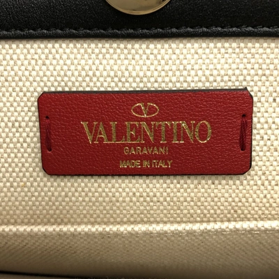 Shop Valentino Garavani Vltn Beige Canvas Tote Bag ()