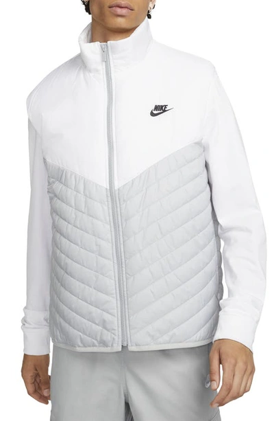 Shop Nike Therma-fit Windrunner Vest In Light Smoke Grey/ White/ Black