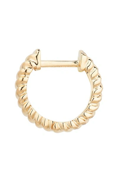 Shop Ef Collection Diamond Twist Huggie Hoop Earrings In Yellow Gold