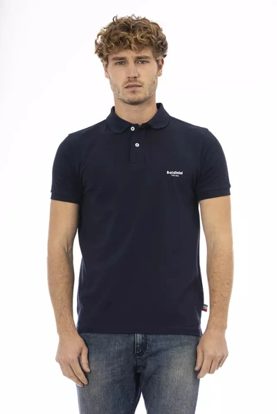 Shop Baldinini Trend Blue Cotton Polo Shirt