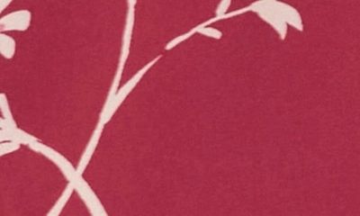 Halogen Floral Print Surplice Sleeveless Blouse In Earth Red