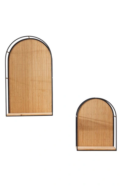 Shop Uma Bamboo Arch Set Of 2 Wall Shelves In Brown