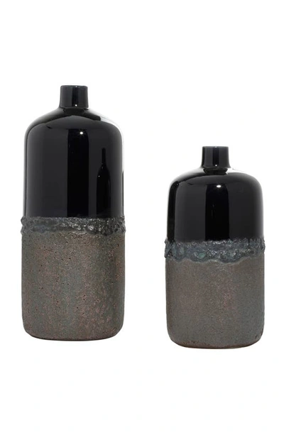 Shop Uma Black 2-piece Ceramic Vase Set