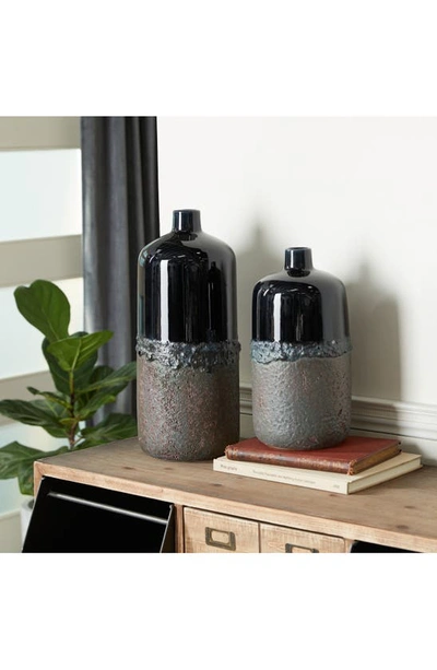 Shop Uma Black 2-piece Ceramic Vase Set