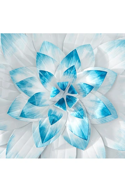 Shop Uma Blue Metal 3d 3-piece Flower Wall Art Set