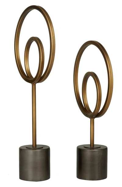 Shop Uma The Novogratz Set Of Two Iron Sculptures In Gold