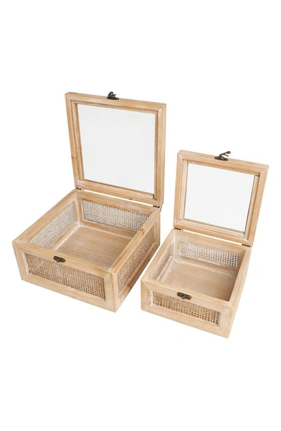 Shop Uma Set Of 2 Decorative Boxes In Light Brown