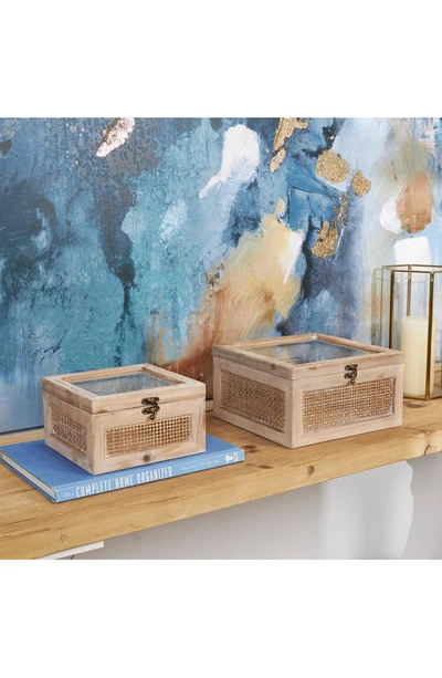 Shop Uma Set Of 2 Decorative Boxes In Light Brown