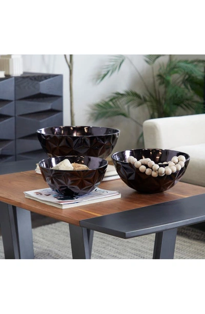Shop Uma Novogratz Set Of 3 Aluminum Decorative Bowls In Black