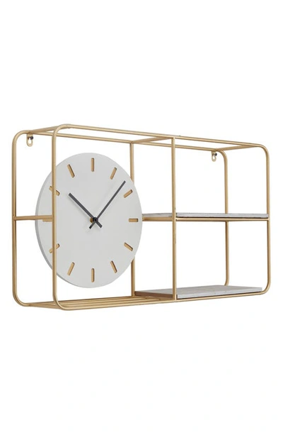 Shop Uma The Novogratz Metal Shelf Clock In Gold